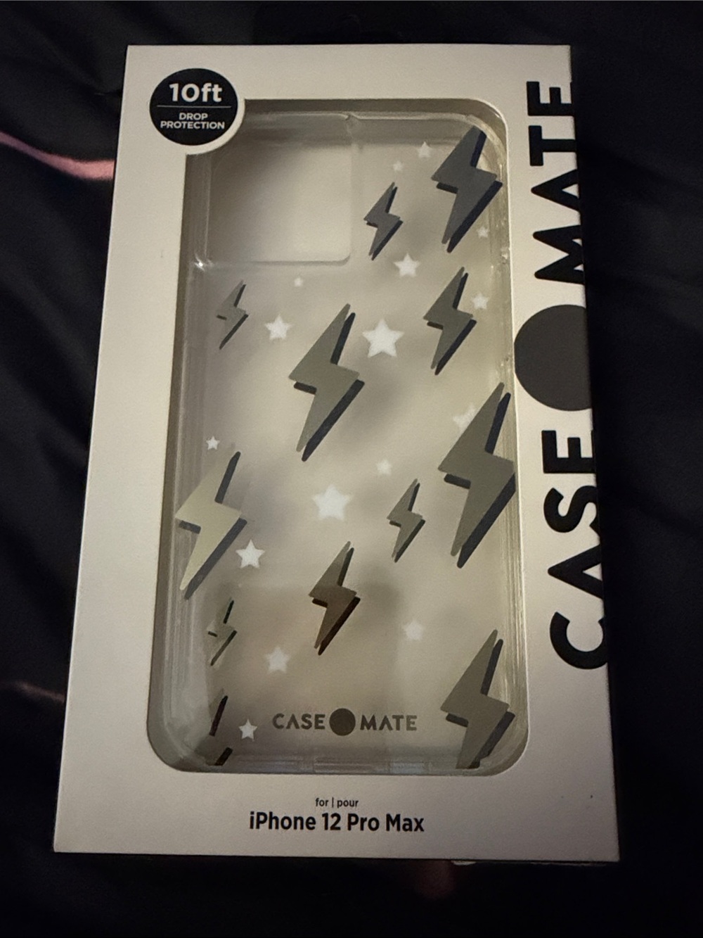 Case-Mate Clear Lightning Phone Case for iPhone 12 Pro Max - Silver Lightning